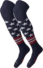 TCK USA Made Over Knee Baseball Socks & Softball Socks Youth Boys, Girls, Adult – American Flag Patriotic Stars & Stripes