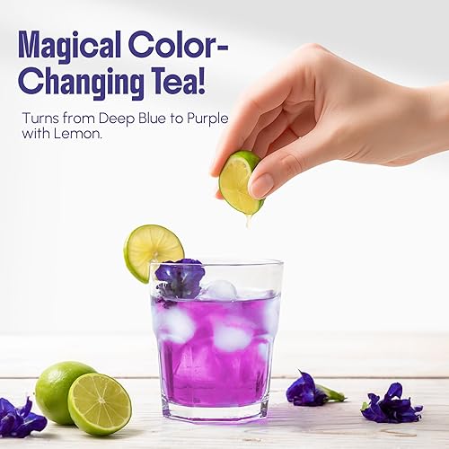 Miniatura 6 de CCnature Té de flor de guisante de mariposa de 4 onzas, té azul, para bebidas azules y moradas y colorantes alimentarios, rico en antioxidantes,