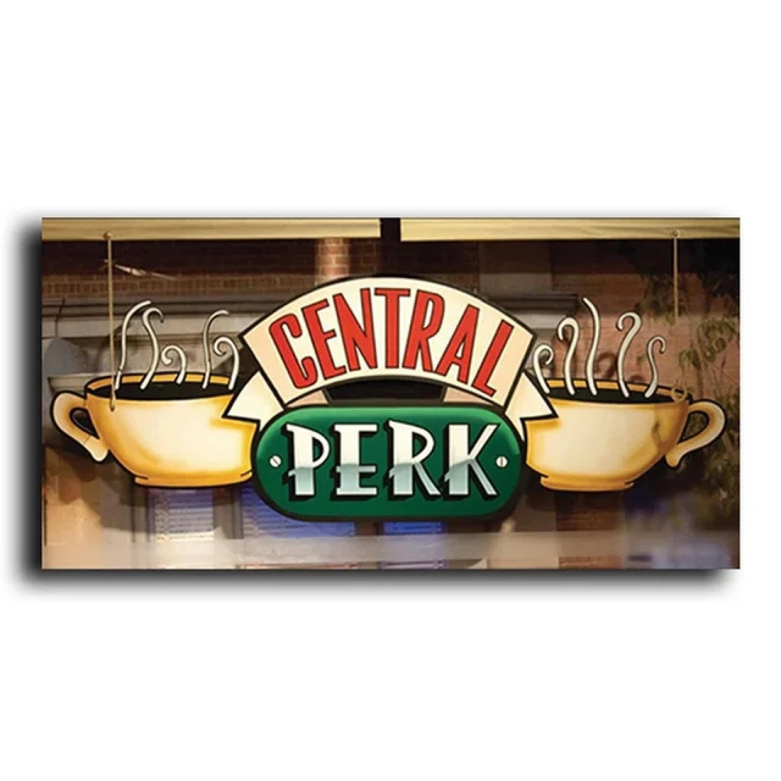 Central Perk Cafe Dipinto su tela Amici Serie TV Poster e stampe Immagine scandinava da parete per arredamento del soggiorno 31x63in-80x160 cm con cornice