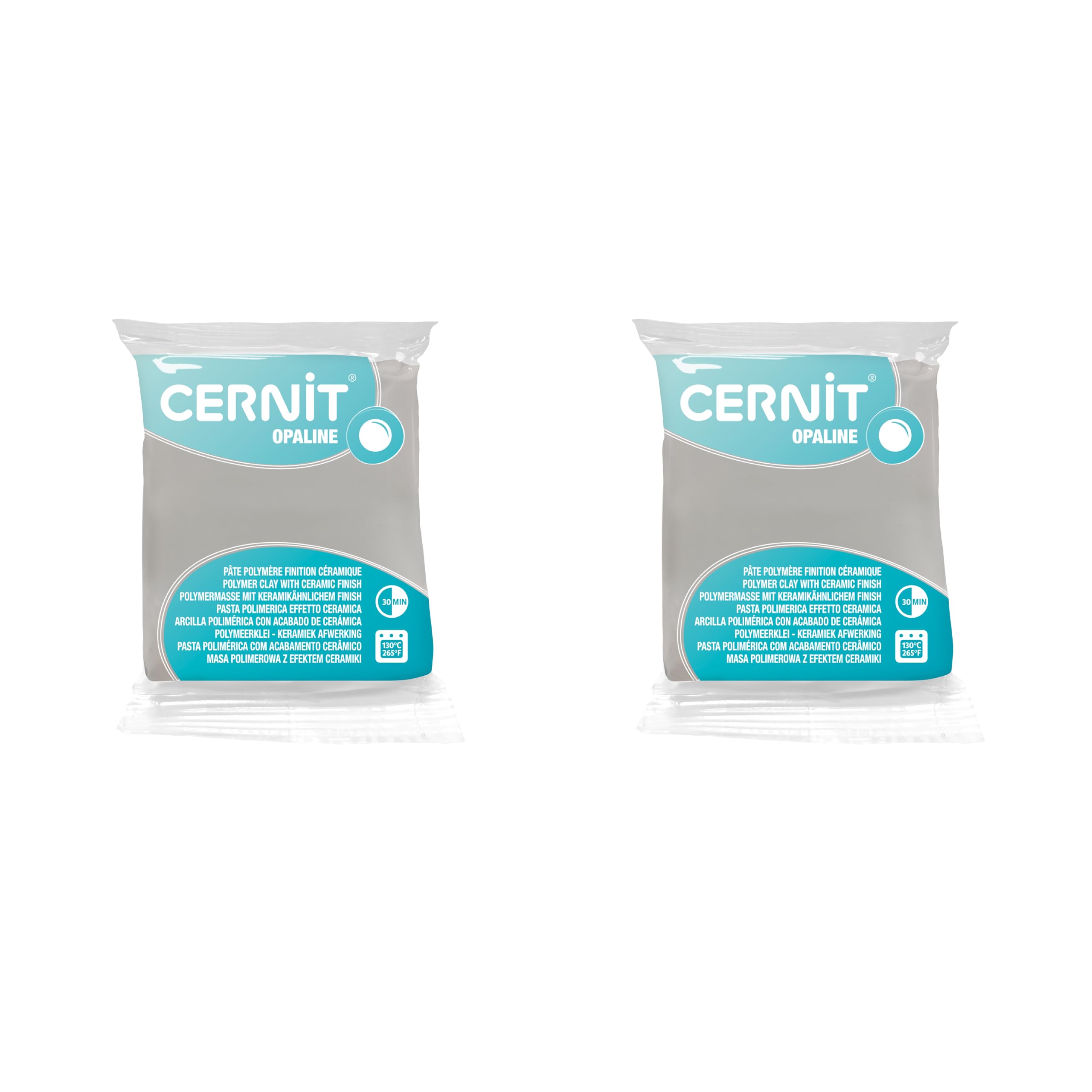 CERNIT CE8856010AMZC - One Set of 2 Opaline Polymer Clay Baking Doughs - White Colour - 2 x 56 g Blocks - Manufactured in Belgium - DIY - Art Accessory