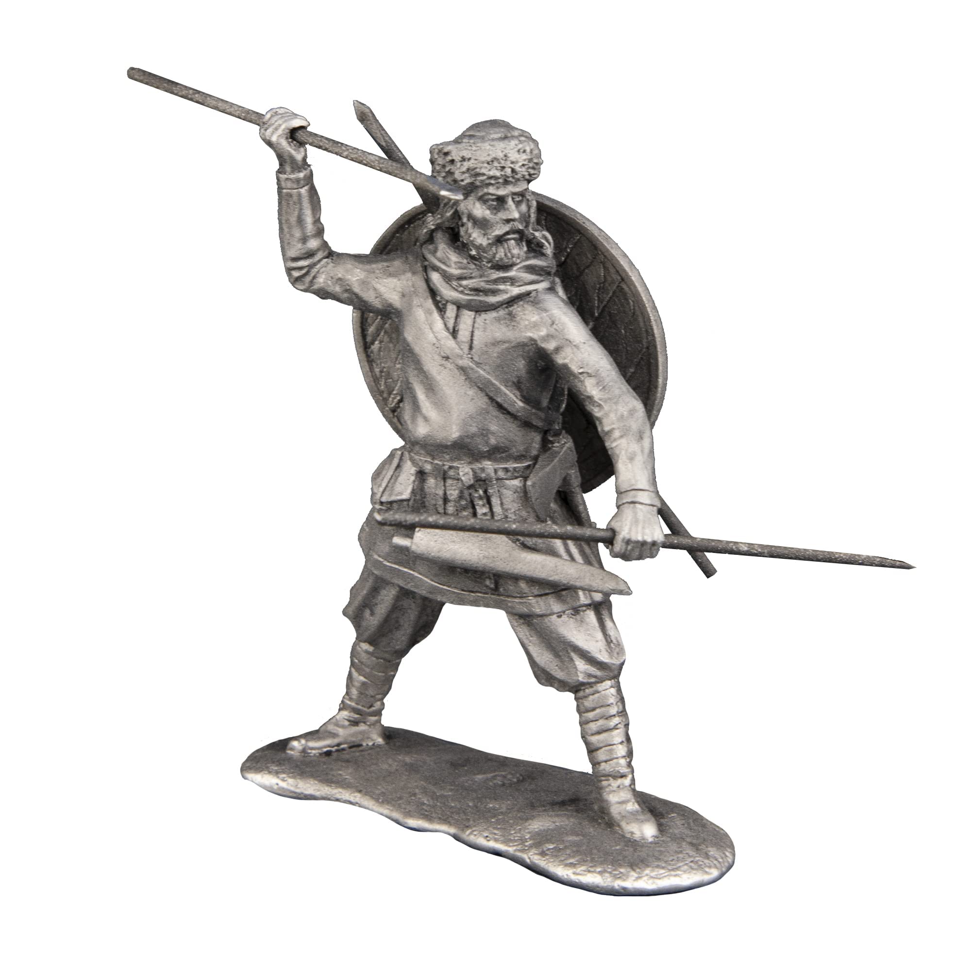 Viking Warriors - Tin Metal Medieval Collection Viking with Darts - Soldier Size 1/32 Scale - Home Collectible Figurines Vk-13-b