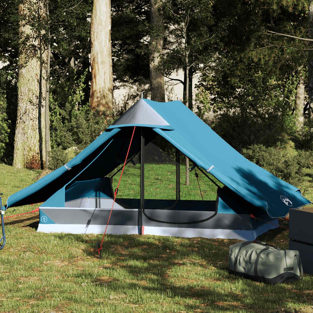 Wasserdichtes Campingzelt für 2 Personen mit abnehmbarem Doppeldach, leicht und tragbar, einfach zu montieren mit Fiberglasstangen und E-Port für Stromzugang.