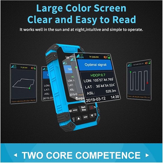GPS Land Area Meter, Handheld GPS Plough Land Meter, Handheld GPS Land Surveying Equipment,Professional Receiver Area Measurement Land Area Measurer Multiple Measurement Features