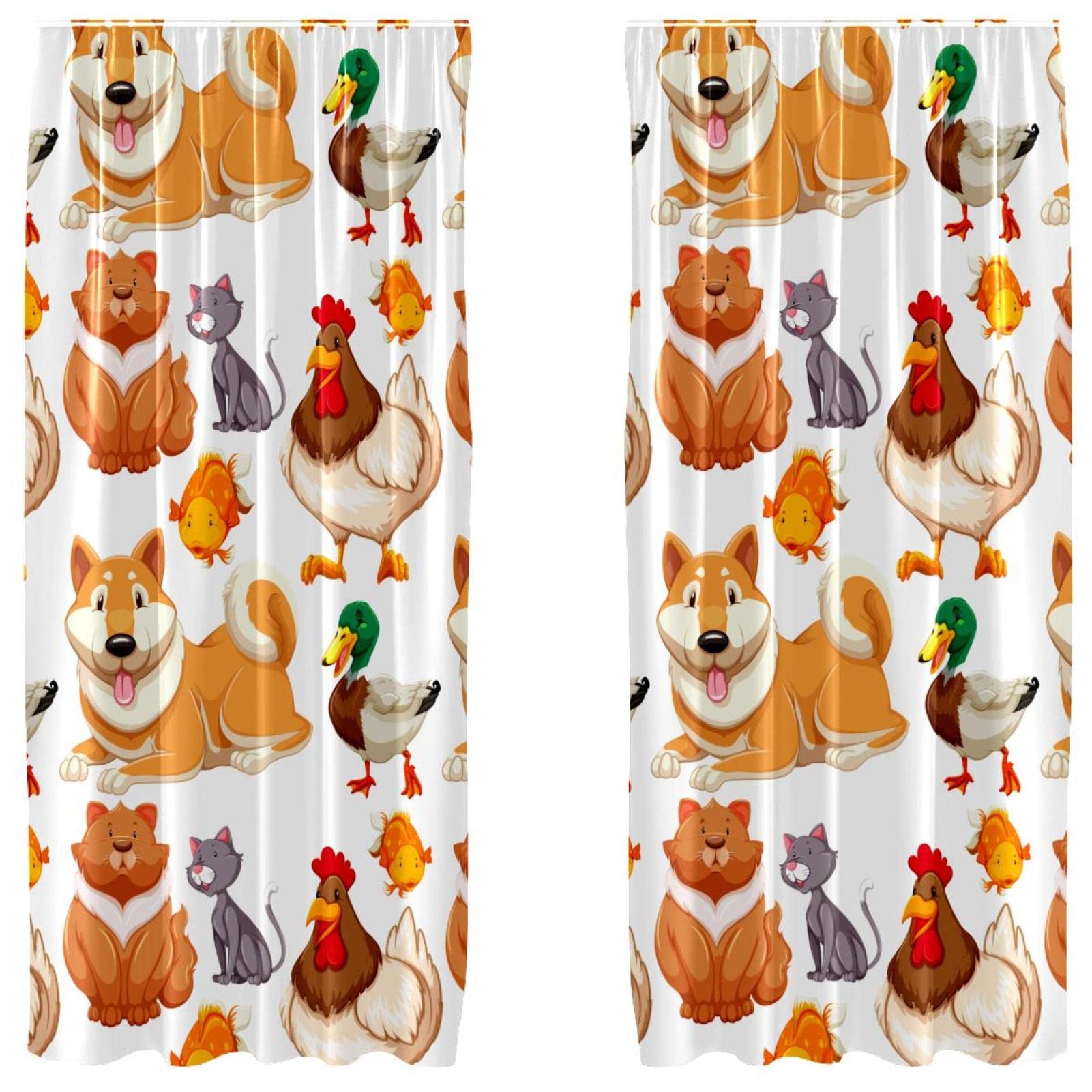 Cortinas para salón de perro, gato y pato con paneles traslúcidos de 55x84"
