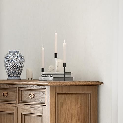 Miniatura 4 de FSyueyun Portavelas cónico negro, juego de 3 portavelas decorativo para mantel de mesa, centro de mesa, utilizado para bodas, cenas, regalo de