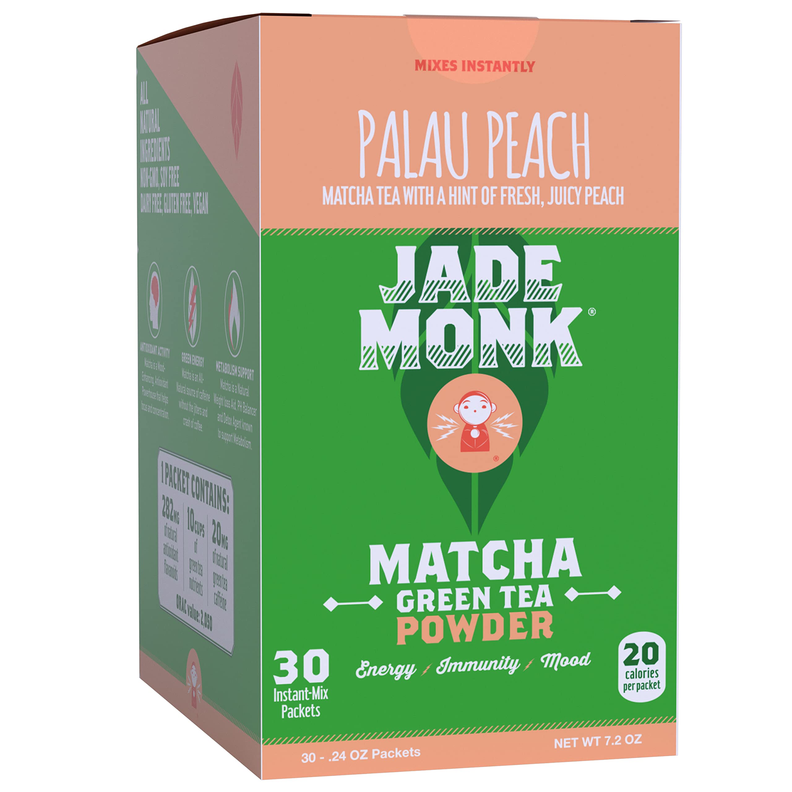 On-The-Go Matcha Green Tea Powder Single Serve Packets - Enjoy Anytime, Anywhere - All Natural, Mixes Instantly