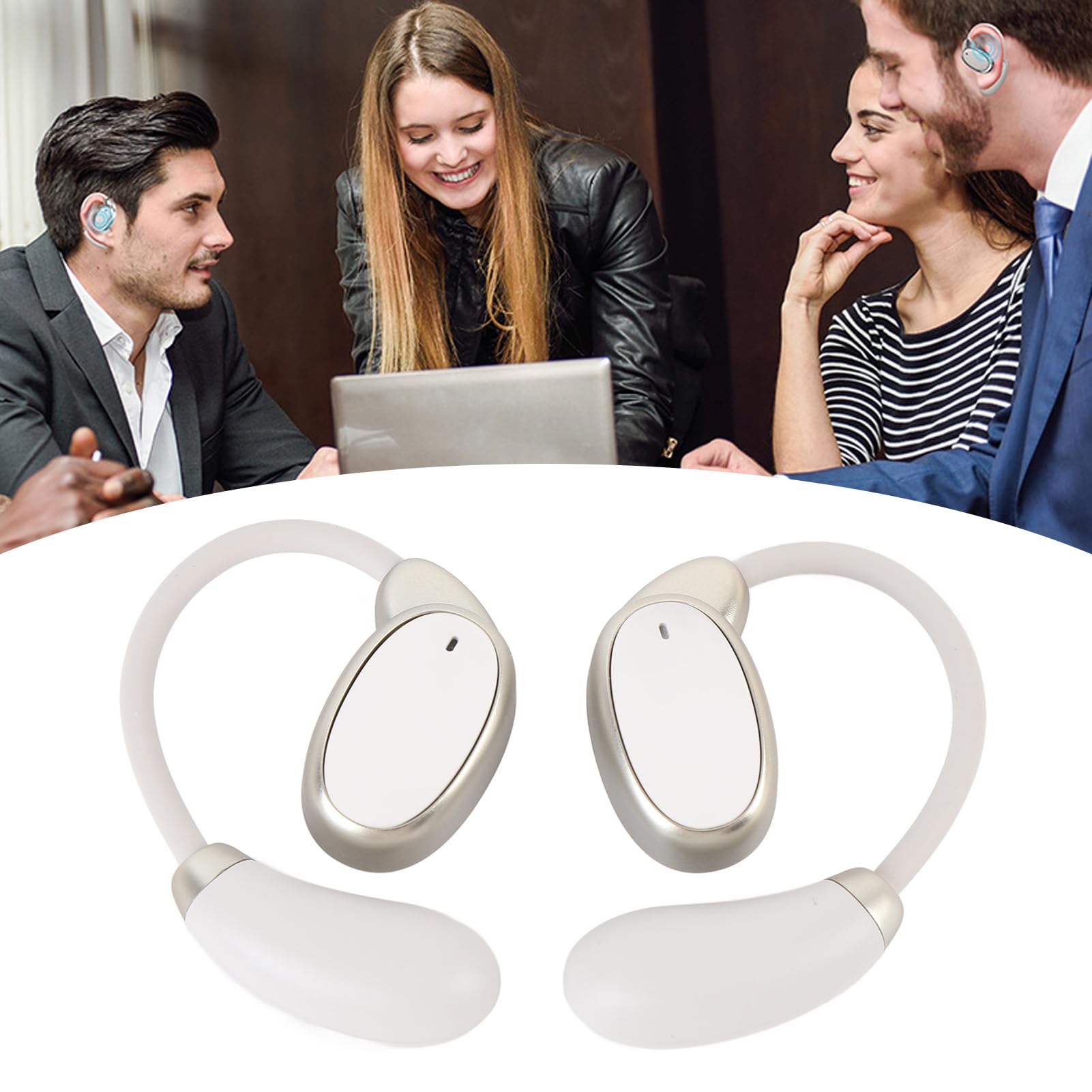 Fabater Auricolari Traduttore di Lingua Bluetooth 5.4 per Traduzione in Tempo Reale di 150 Lingue con Cancellazione del Rumore per Viaggiatori, vestibilità Comoda, Custodia di Ricarica Inclusa