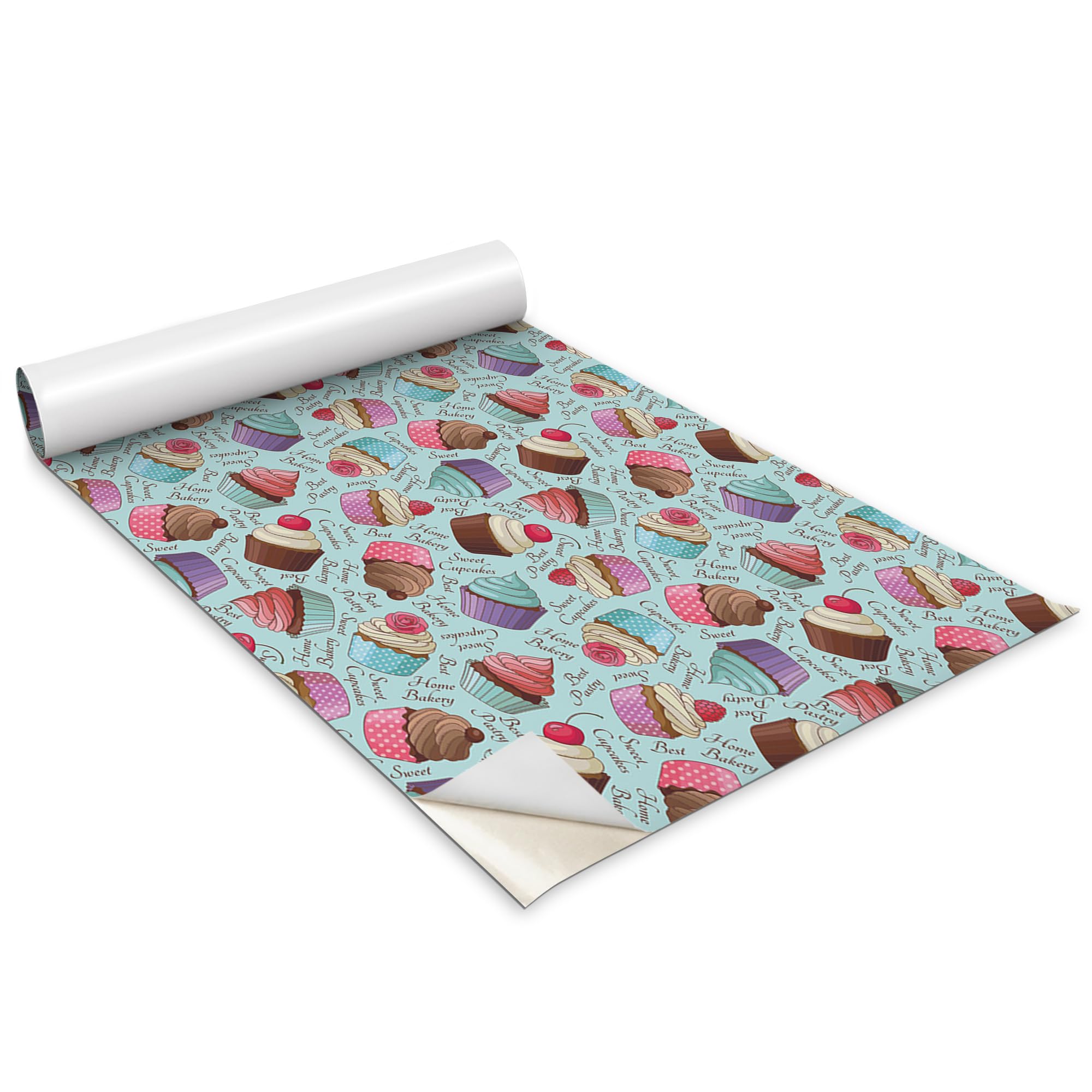 Sticker adhésif pour meuble muffins colorés 100x50 cm | Rouleau papier peint décoratif cuisine