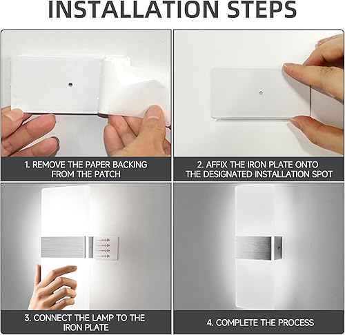 Miniatura 8 de Juego de 2 apliques de pared, lámpara de pared regulable con control táctil, apliques de pared LED recargables, luces de pared a pilas, lámpara de