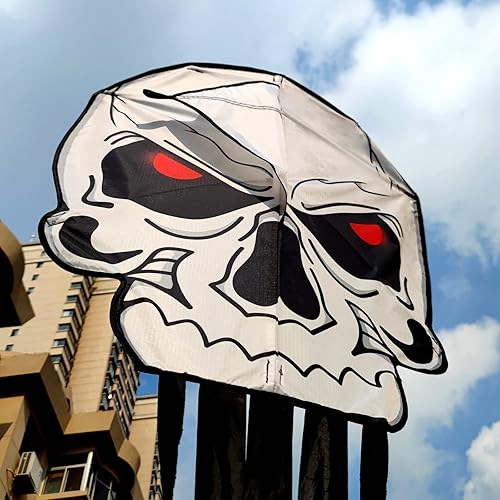 Miniatura 4 de Flying Hoofer Skeleton Kite for Kids Adults, Easy to Fly Cool Skull Kite with Kite Reel