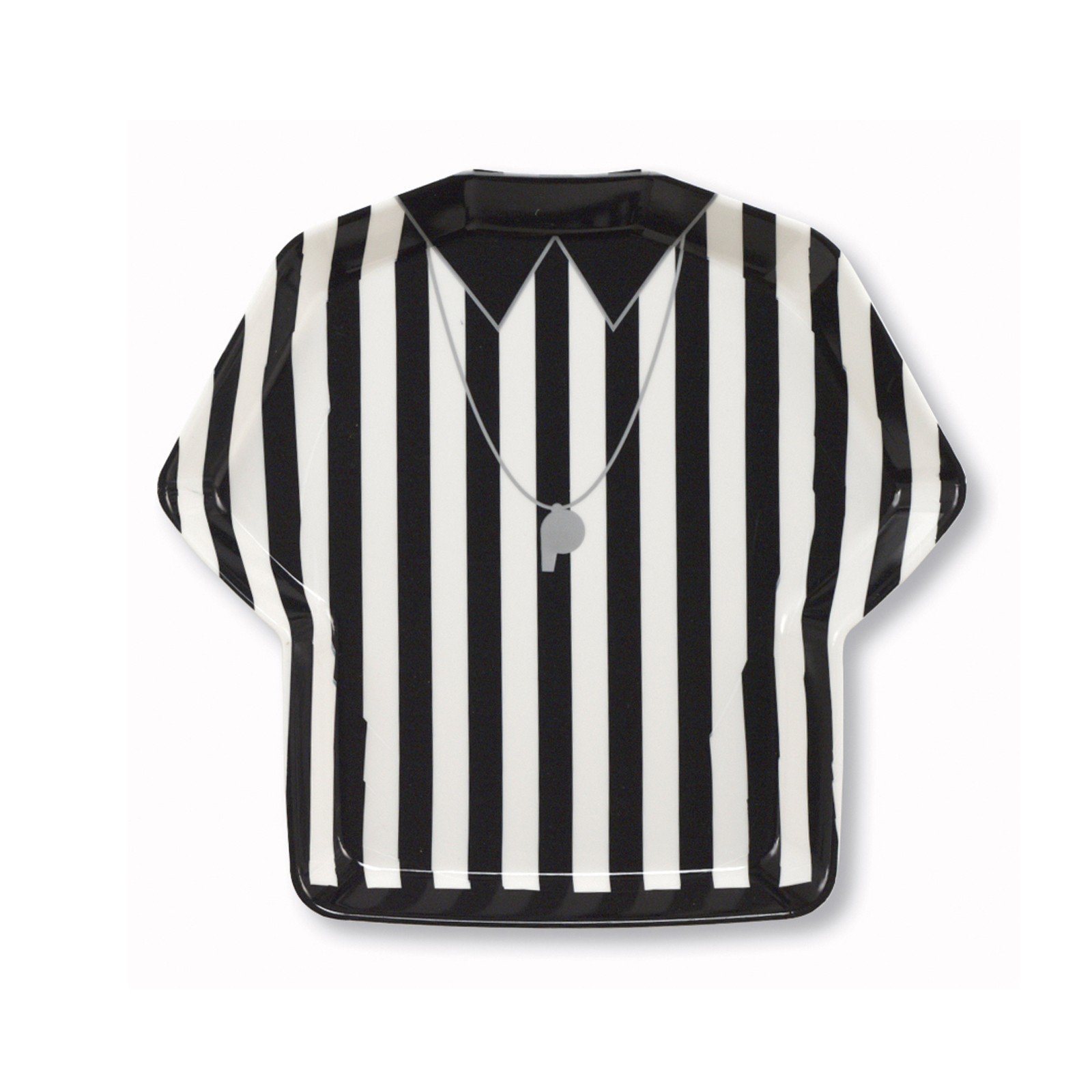 Creative Converting Referee Stripe Plastic Shirt Shaped Serving Tray, Football