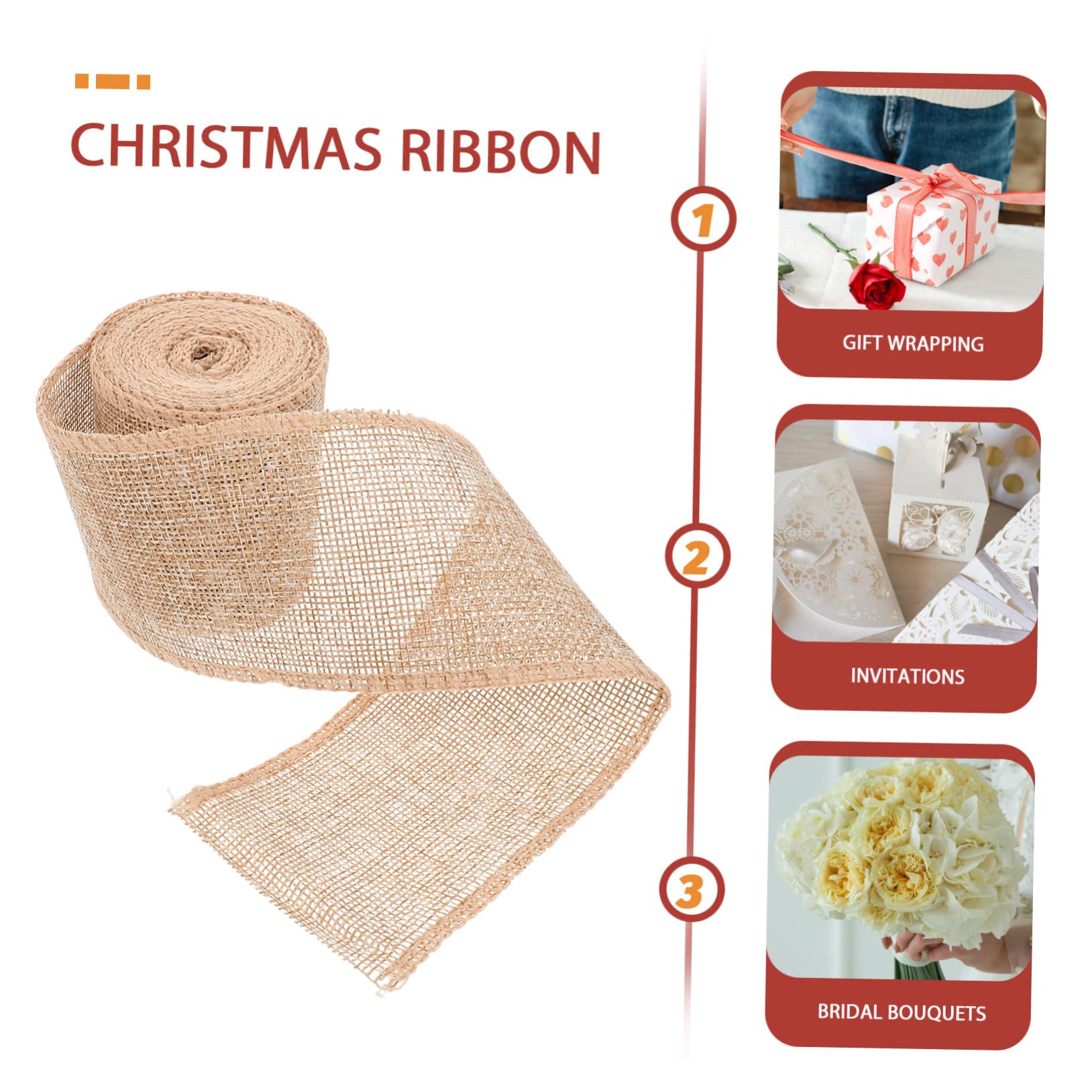 Lurrose 3 Sätze Gurtbandimitat Aus Leinen Seidenband Ribbon Dekoration Türdeko Weihnachten Aufkleber Linie Korb Verschleißfestes Geschenkband Praktisches Wickelband Polyester 5 Rollen * 3