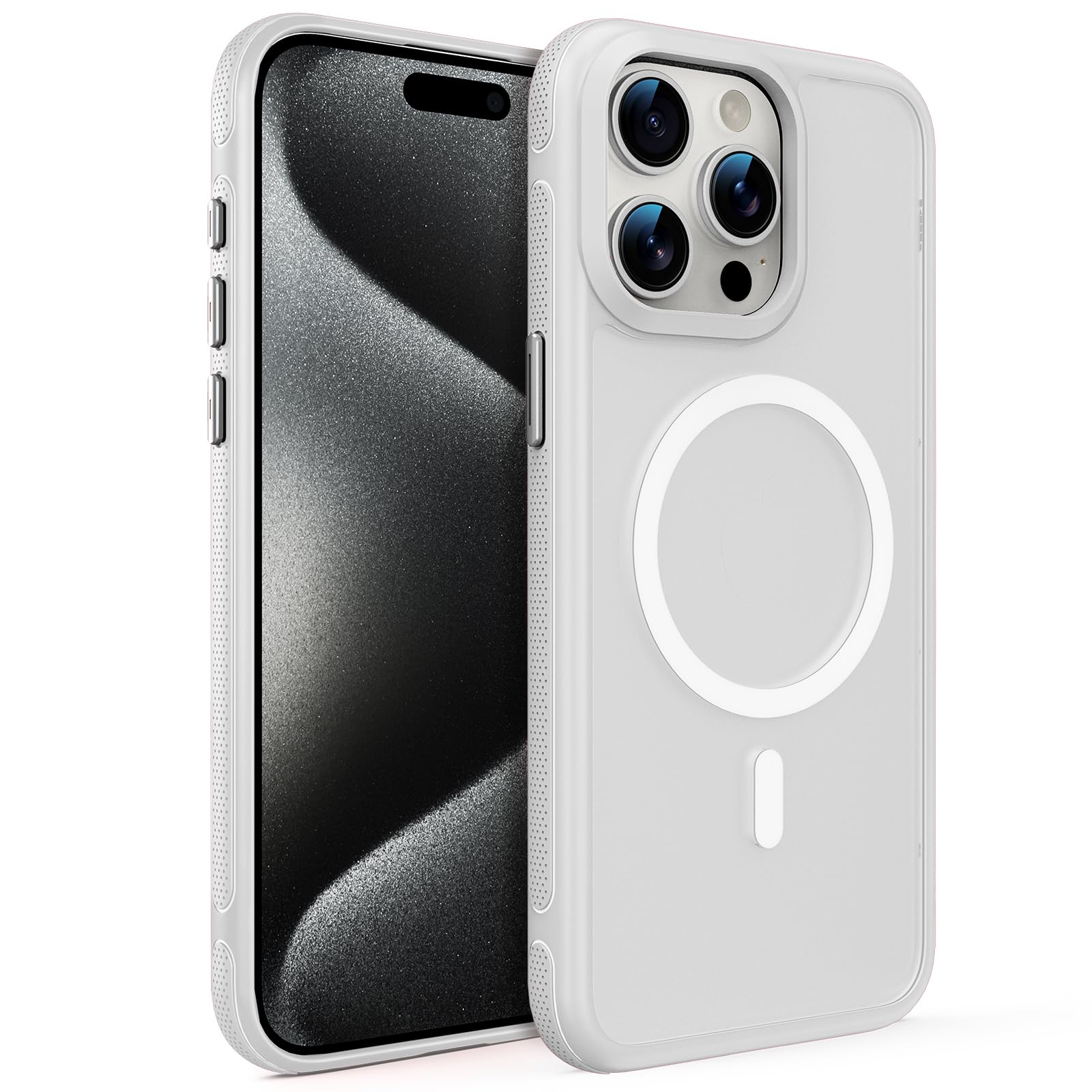 Coque mate iPhone 15 finition douce velours blanc KZ premium - 8
