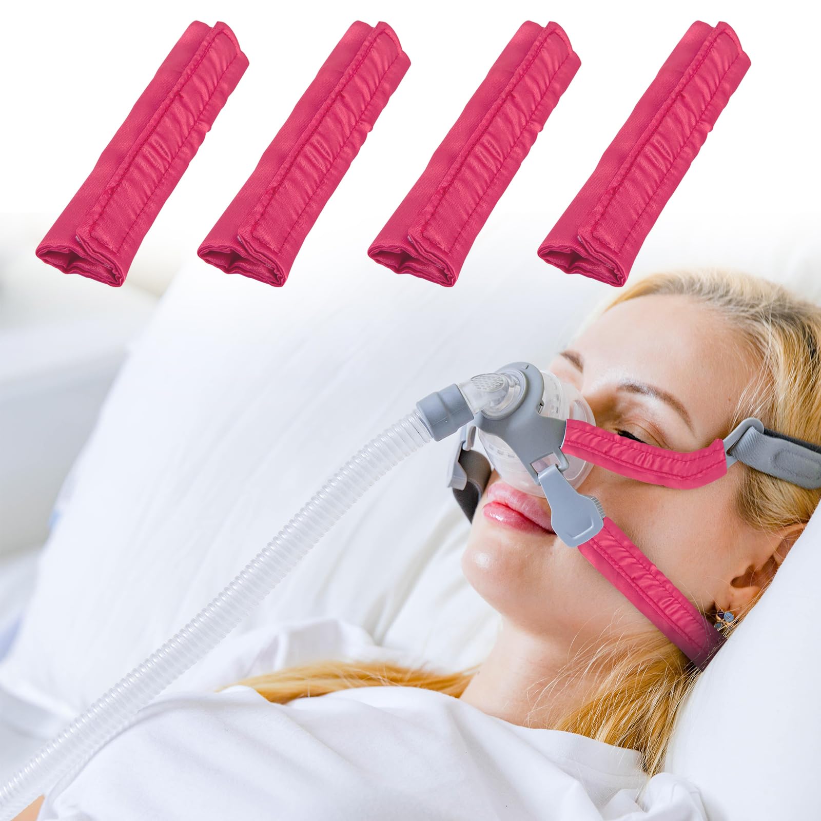 4 Pack Satin Mask Strap Covers, Face Cushion Cover for Strap Headgear, Universal and Reusable Comfort Pads, C Papa Accessories & Supplies Mask Cover