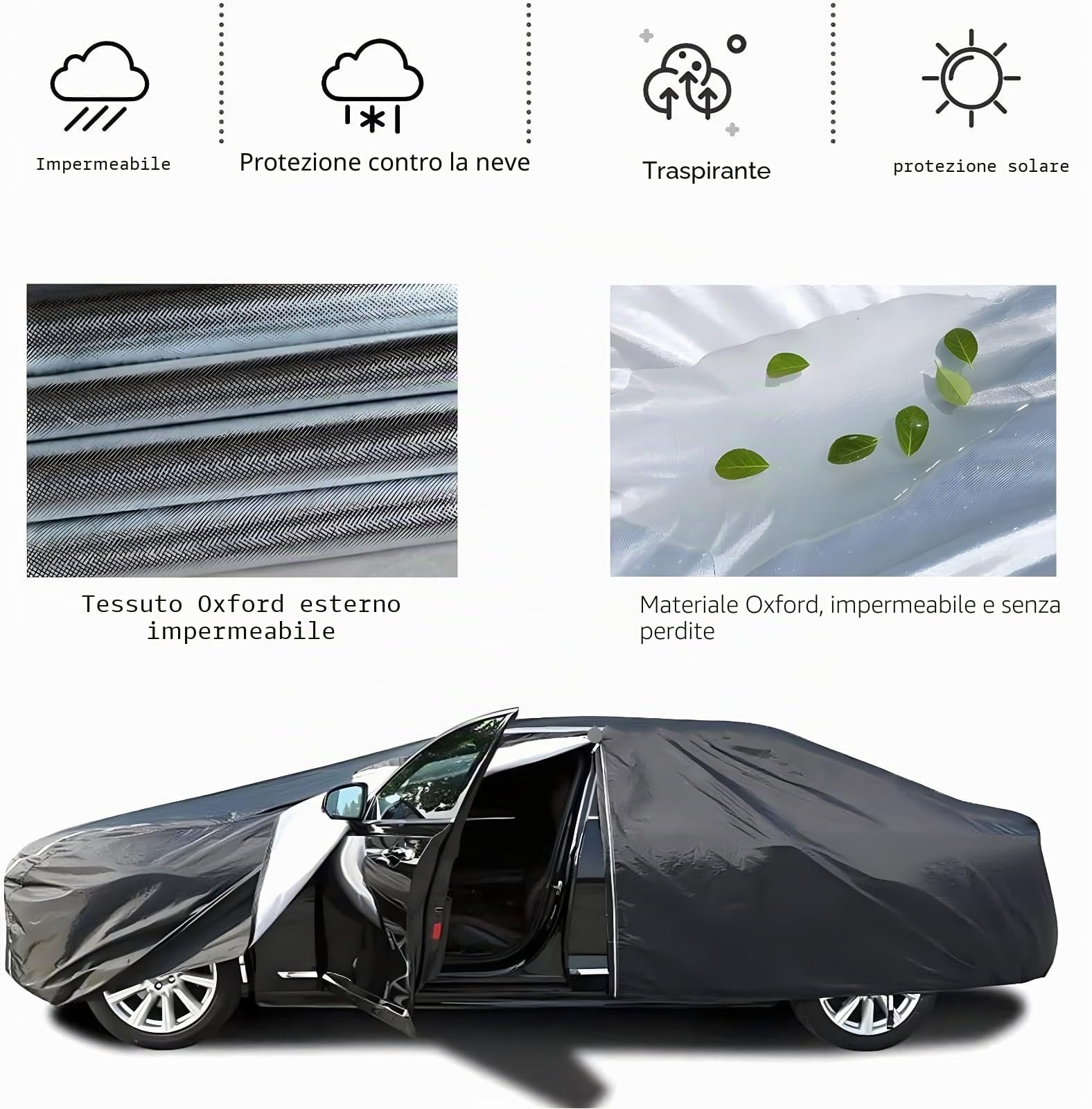 Telo copriauto per Alfa Romeo Stelvio,Quattro Stagioni,Interno ed Esterno,Anti-Incrostazione,Anti-Sabbia,Anti-Pioggia e Neve,Anti-Gelo,Anti-Invecchiamento