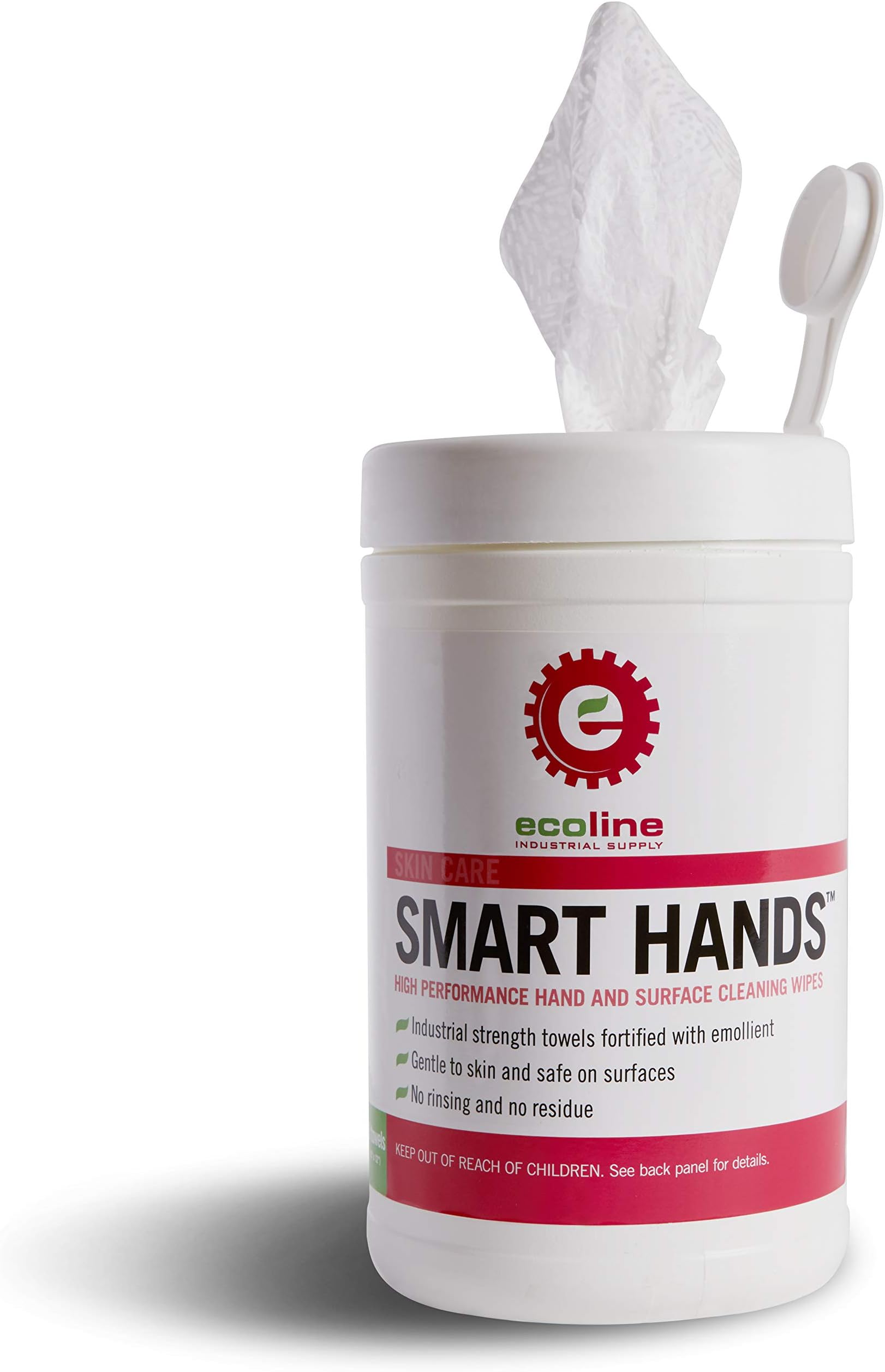 Ecoline - Smart Hands High Performance Hand and Surface Cleaning Wipes, Industrial Strength Cleaner, Disposable Wet Cloth, 90 Towels