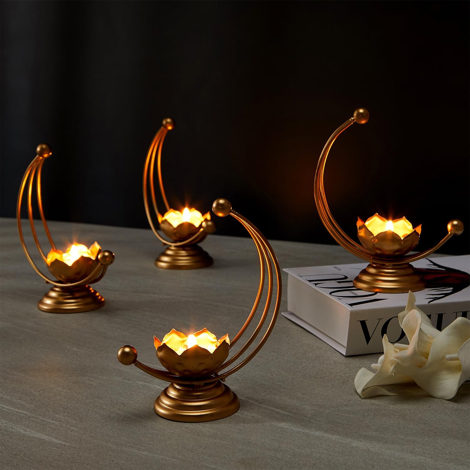Moon Writing Frame Buy Amazon Brand - Solimo Designer Metal Tealight Candle Holder for ...