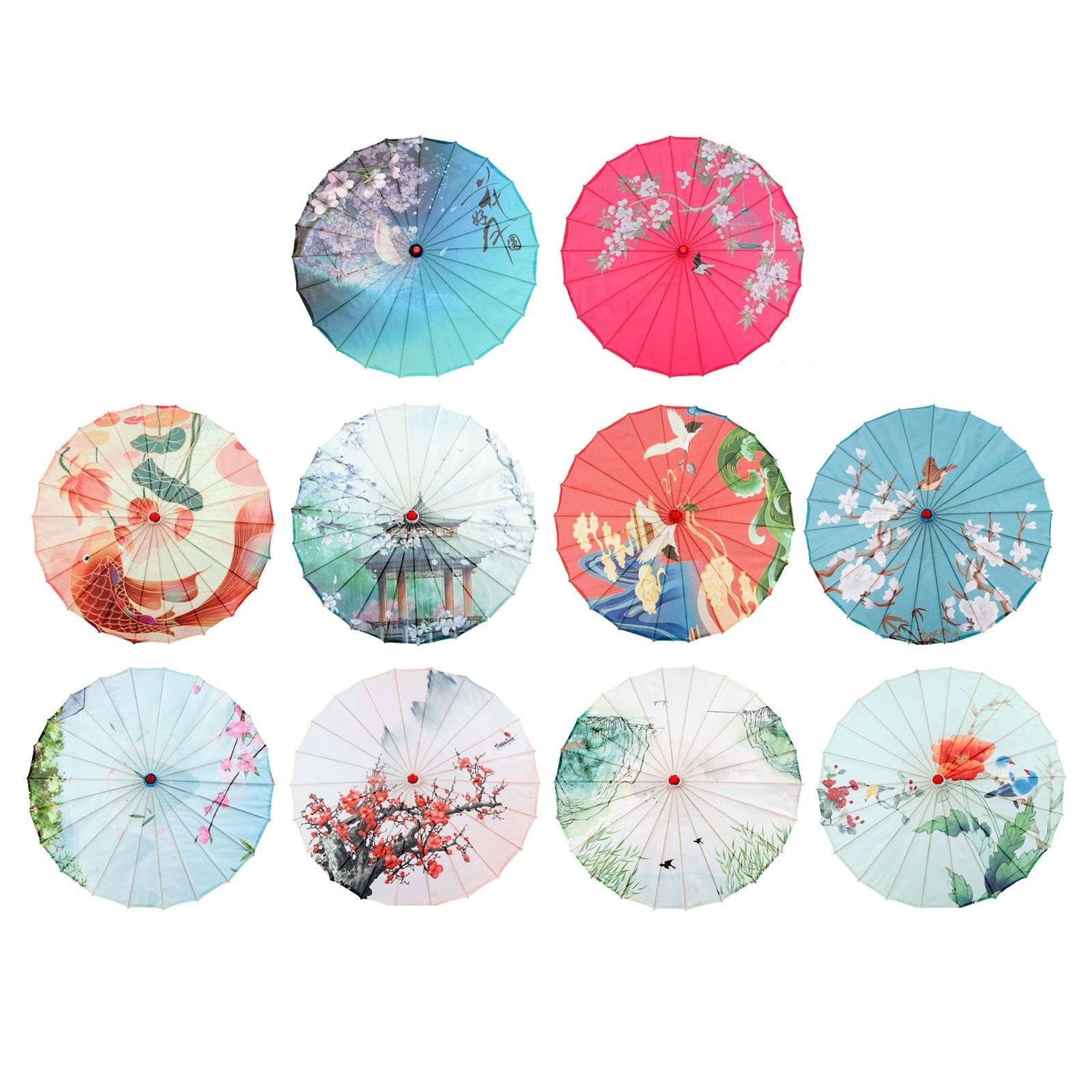 Oiled Paper Umbrella Art Classical Dance Umbrella Classical Dance Parasol for Music Festivals per Costumi Matrimonio Festa Oggetti di Scena Scen(Color4)