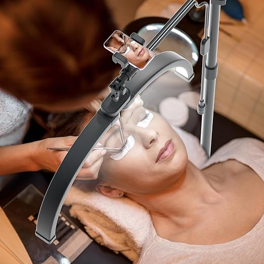 Lmaqfum Tafellamp voor schoonheidsspecialisten, halve maan nagellamp, 2-in-1 lamp voor wimperverlenging voor tatoeages, make-upartiesten, schoonheidsstudio's, huidverzorging, fotografie photo 2