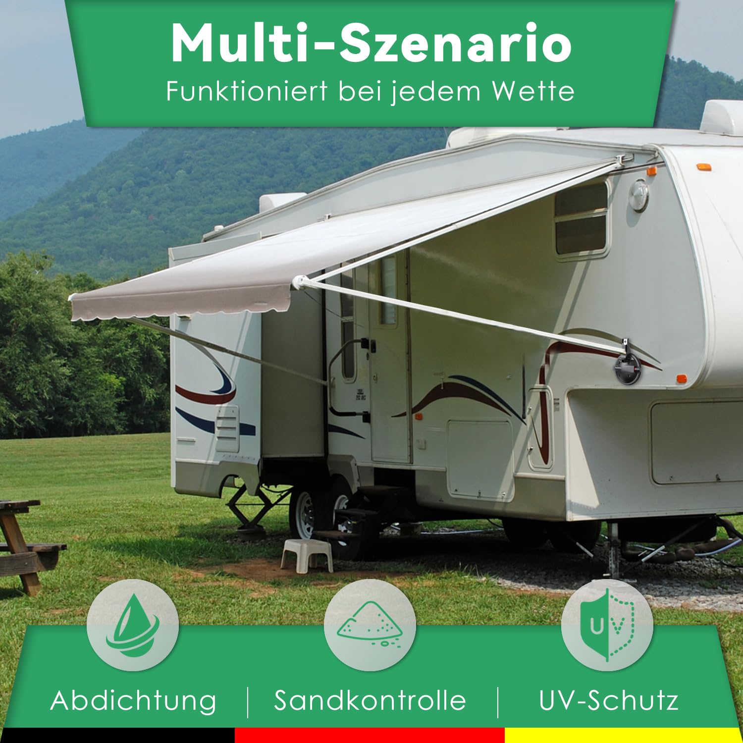 Soportes para toldos de autocaravana, 2 piezas, capacidad de carga de 80 kg para toldos Thule, Fiamma y DOMETIC, impermeables, a prueba de polvo, para toldo de autocaravana con función
