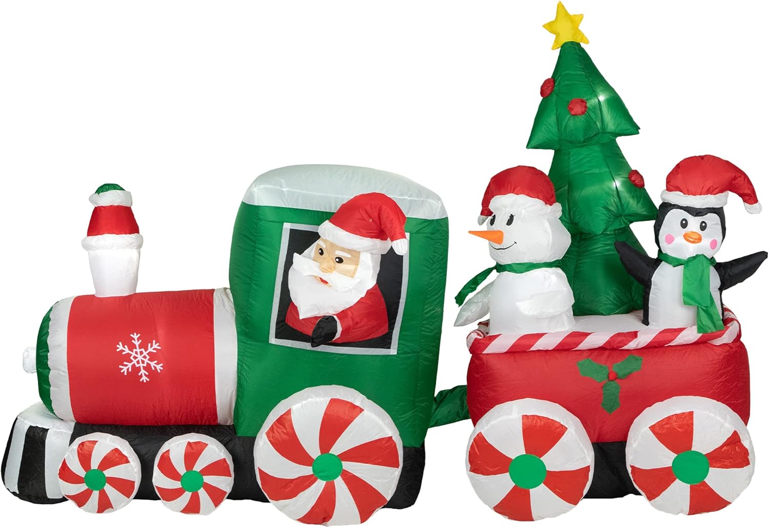 Northlight 8' Inflatable Train with Santa and Friends Outdoor Christmas Decoration