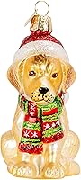 Vista 11 de Old World Christmas Golden Puppy - Adorno de cristal soplado sorpresa para árbol de Navidad, decoración navideña hecha a mano, colección festiva