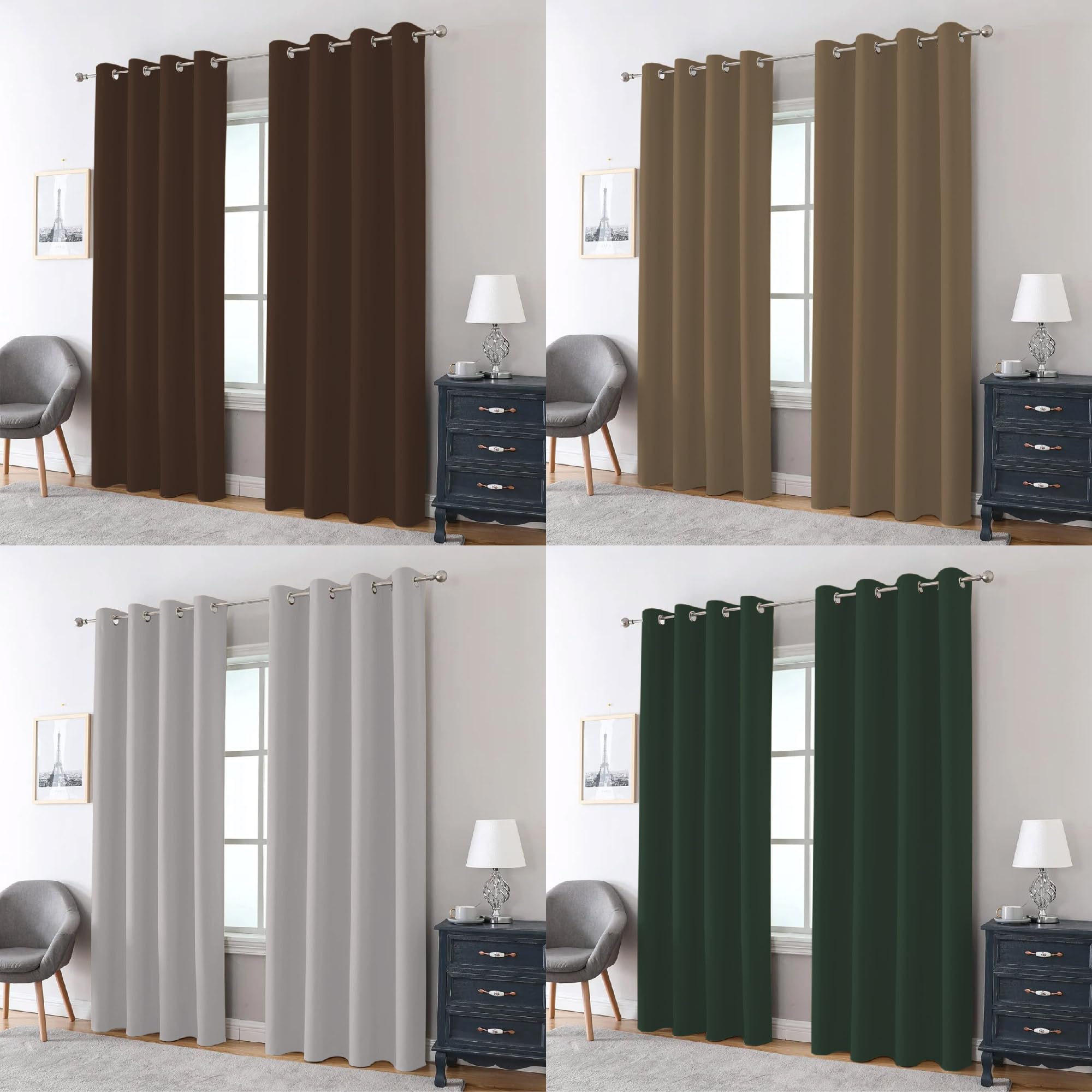 Rideau Occultant 160 x 230 cm Thermique Isolant Anti Froid Chaleur Rideaux Anti Froid/Rideau Exterieur Terrasse Design Moderne à Oeillets pour Chambre, Salon, Bureau, Blanc
