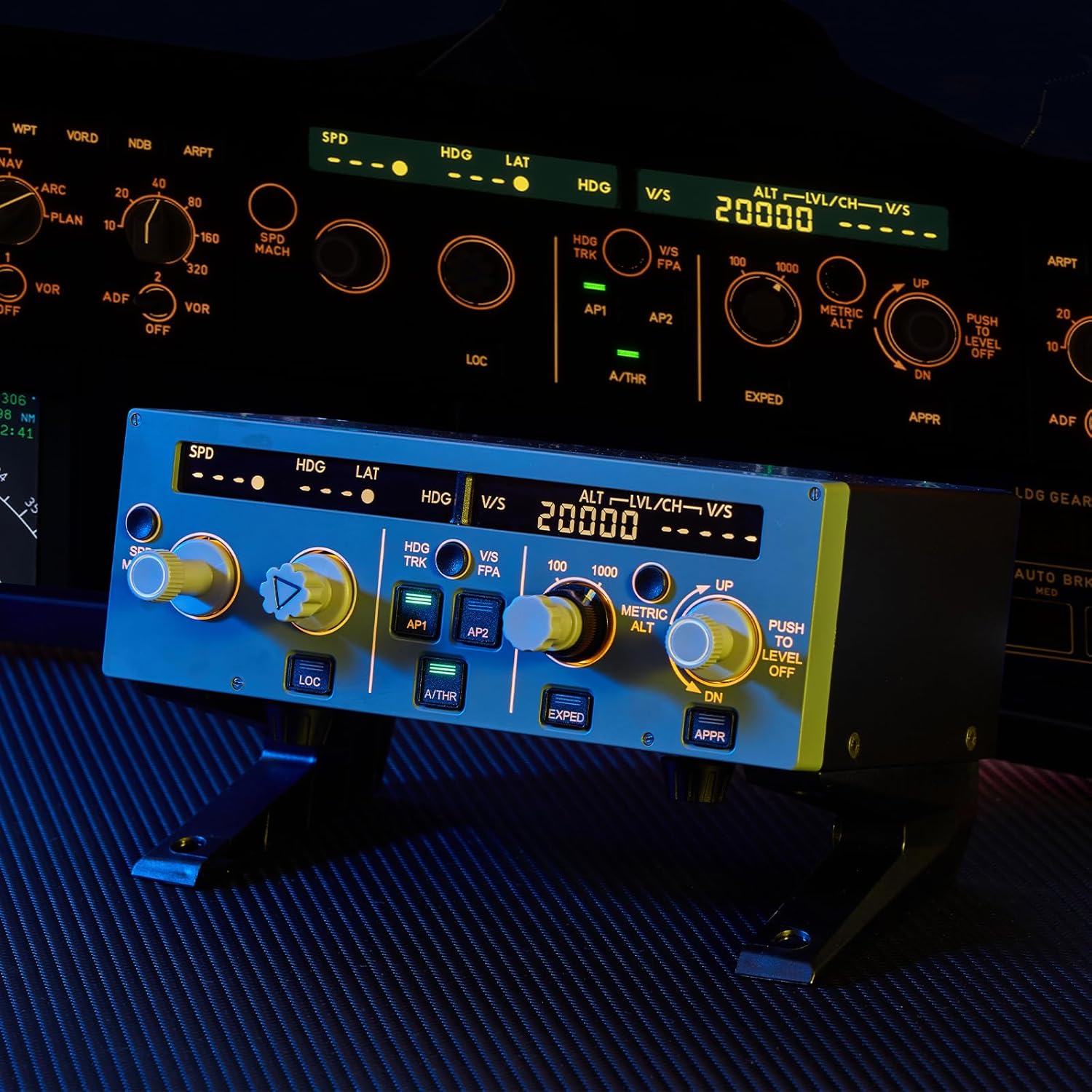 Sweerneri Wingflex A320 FCU CUBE- Full-Size Flight Control Unit, 1:1 Structured Mold, Real Aircraft Feel, Precise Flight Control, Plug-and-Play Design, and PC Compatibility for Flight Sim Enthusiasts