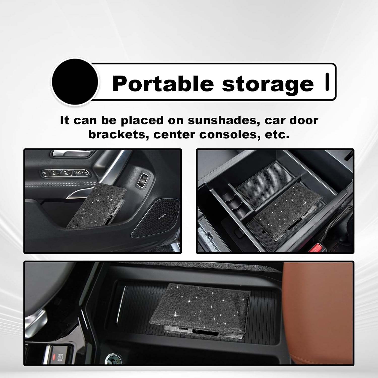 Car Registration and Insurance Holder, Vehicle License Document Glove Box Compartment Organizer Interior Car Accessories for for Documents, Cards, License(Black)