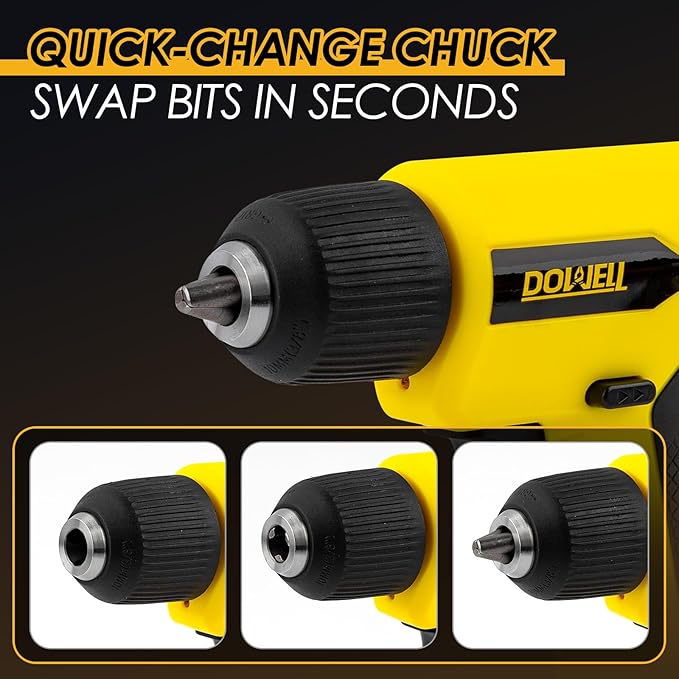 Taladro Atornillador Inalámbrico DOWELL 8V 58 Piezas con Maletín miniatura 5