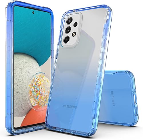 Compatible con Samsung Galaxy A32 5G, funda híbrida transparente de TPU suave transparente para Samsung Galaxy A32 5G (azul)