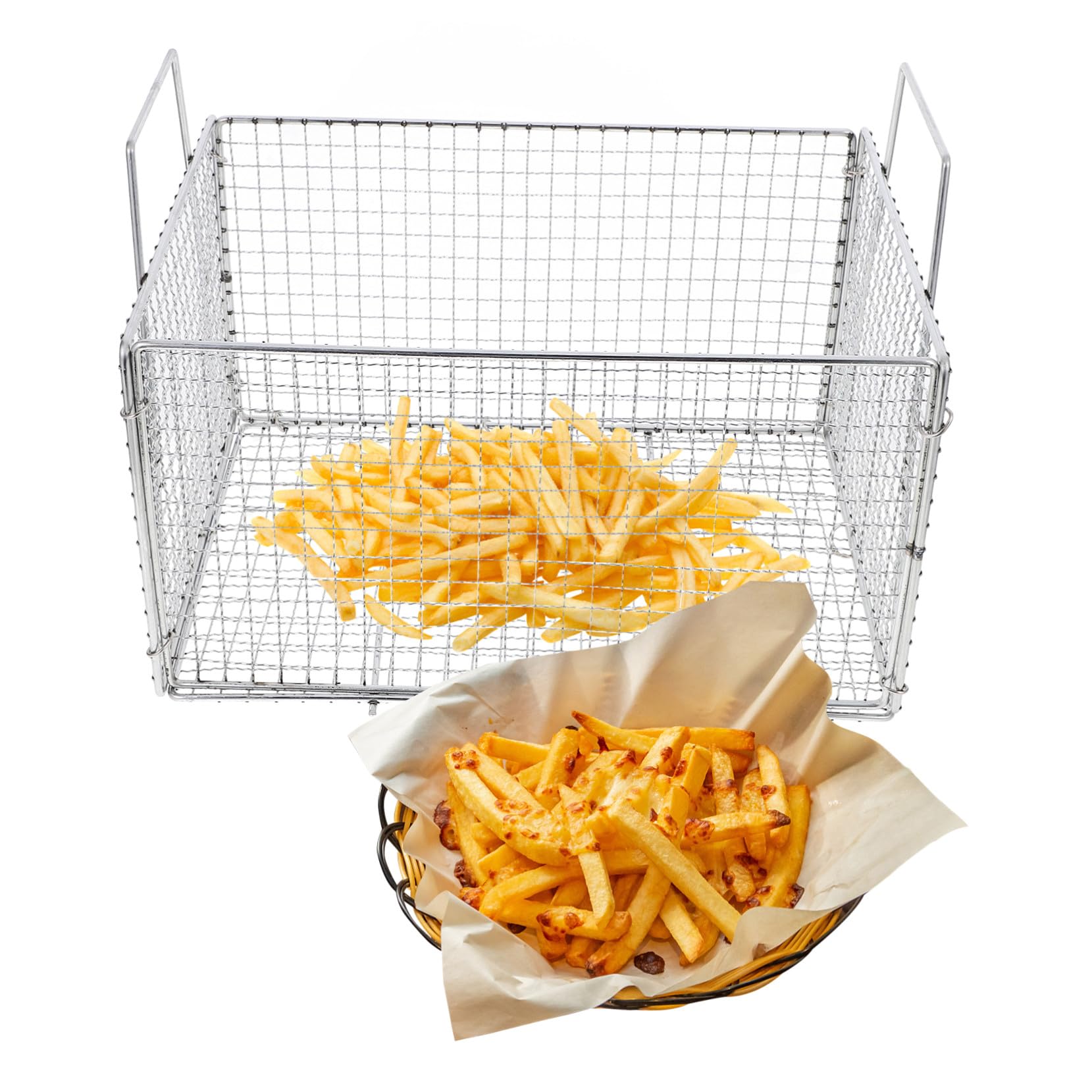 Alipis Cestino Pieghevole per Frittura in Acciaio Inox, Scolatura Dell’Olio e Lavaggio Verdure, Facile da Pulire, per Cucina, 1 Pezzo