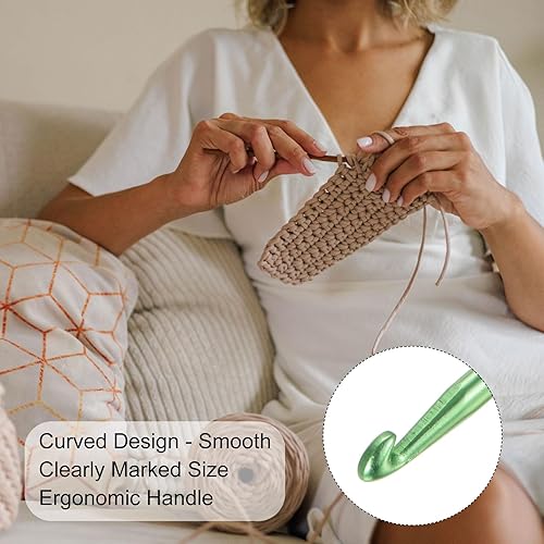 Miniatura 10 de uxcell Agujas de tejer de aluminio de 0.256 in, tamaño K de EE. UU. (talla 10.5), agujas de tejer para hilo de manualidades, color morado, 10