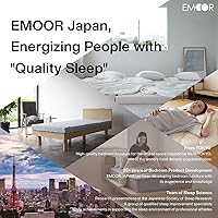 Vista 2 de EMOOR Funda con cremallera para colchón de futón japonés PRESSO Full/Matrimonial XL Hecho en Japón 100% algodón (gris), protector de colchón