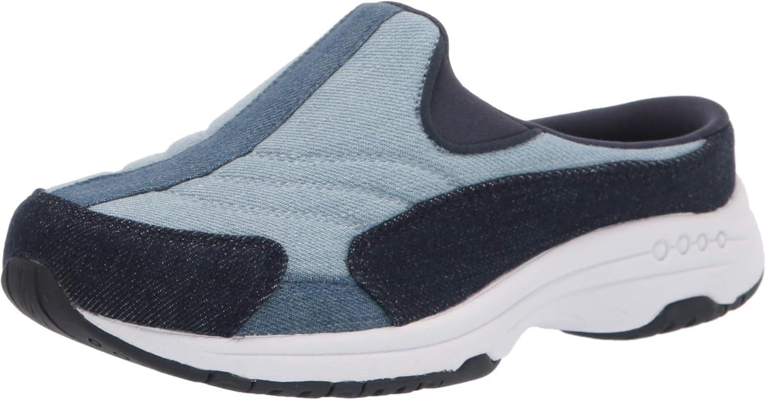 Easy Spirit Women's TRAVELTIME474 Clog, Blue, 9 Narrow