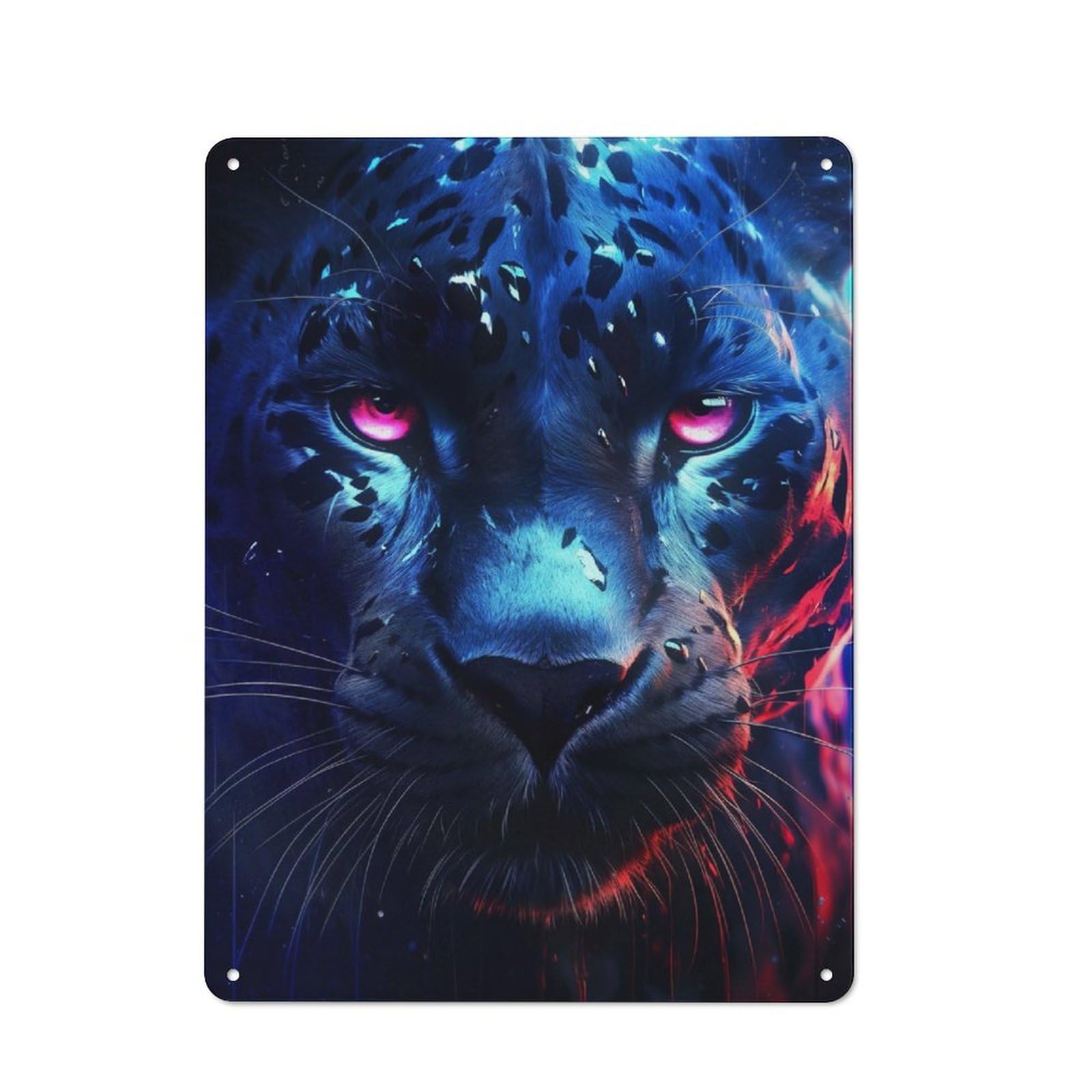 Junmoney Panther Gaze Vintage Metal Wall Sign 40X30cm For Garage Or Workshop, For Metal Sign Collectors, For Garage And Workshop Walls