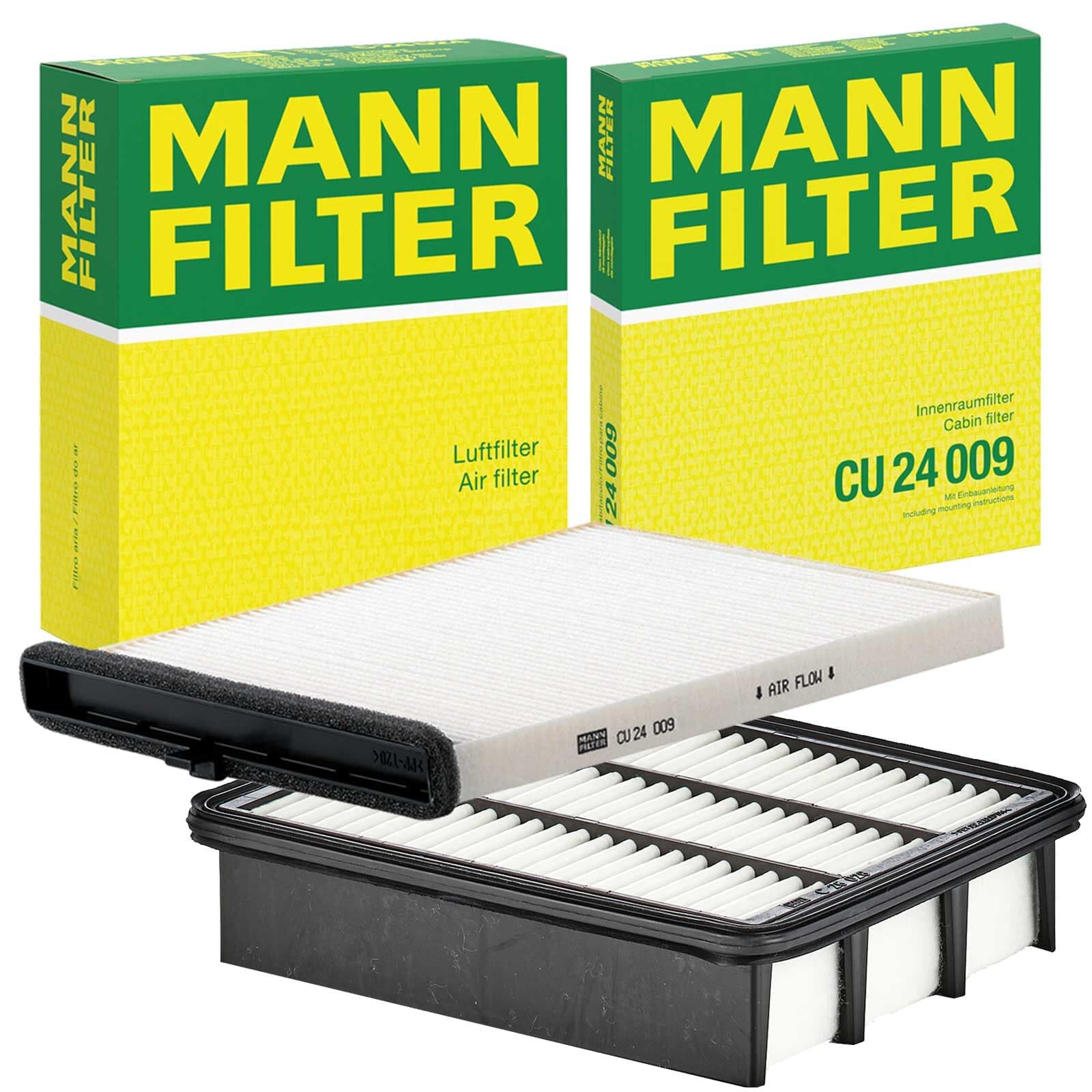 Mann Inspektionspaket | C26028, (LX3539)+CU24009, (LA1139) Mann Filter passend für 6 Gj GL CX5 KE GH 3 BM BN/2.2d+Skyactiv
