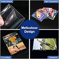 Vista 6 de 100 piezas de fundas blandas para tarjetas de intercambio, fundas de carga superior para tarjetas estándar de 2.5" X 3.5", protector de tarjeta