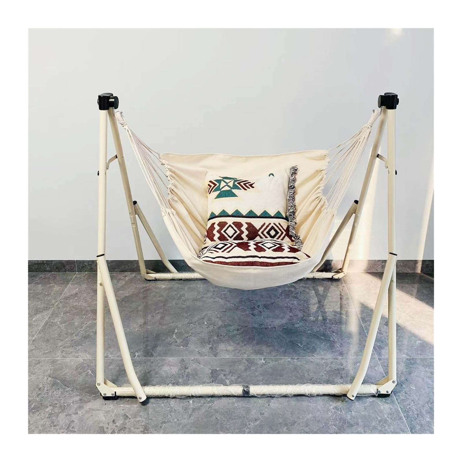 Columpio de jardín con Soporte Plegable, sillón reclinable, Columpio de Suelo, Silla Colgante, balcón Interior para el hogar, Camping al Aire Libre, Columpio telescópico para Exteriores