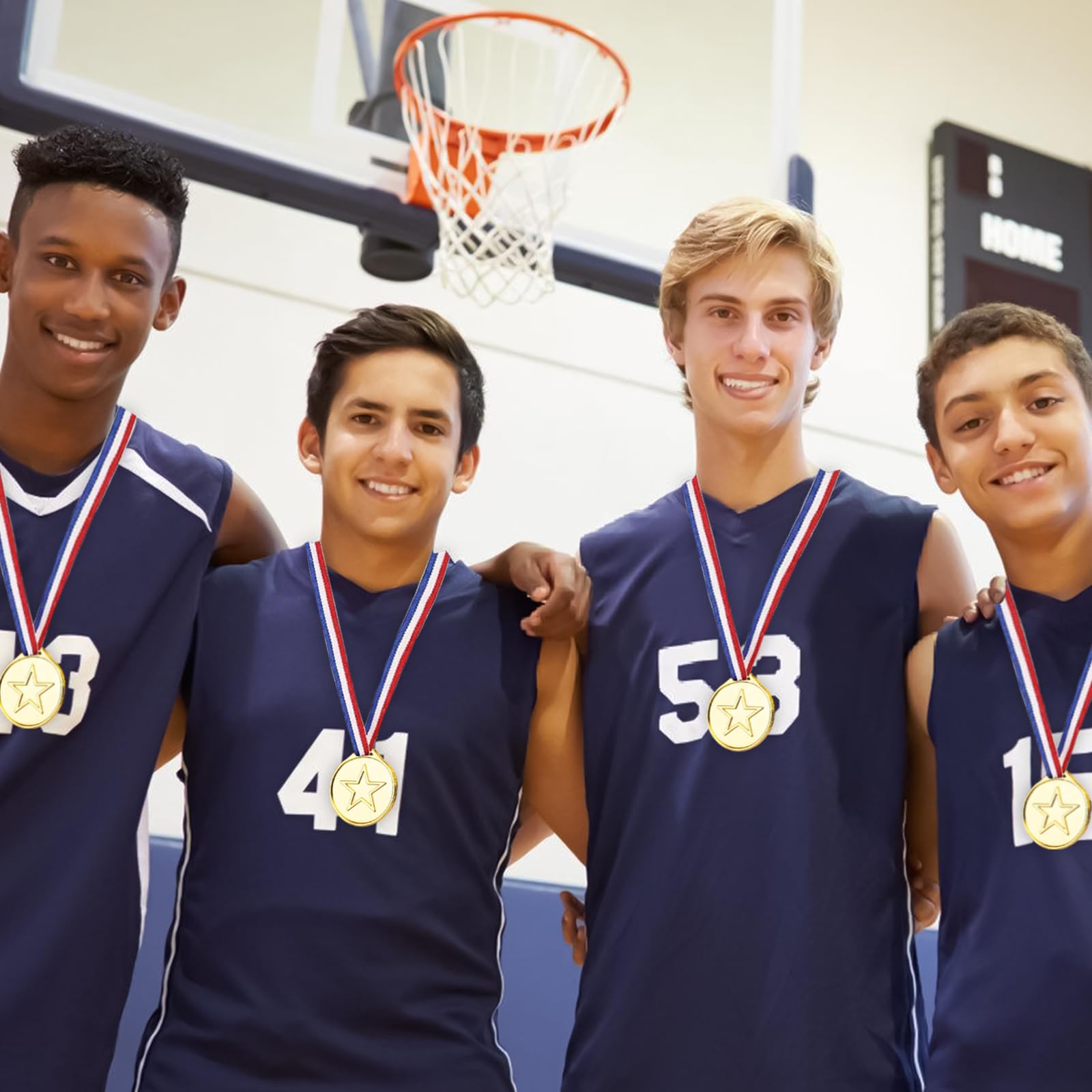 100 medallas para niños de juguete, medallas de oro para niños medallas, medallas de oro con cinta de nailon tricolor, medallas de premios de metal para fiestas de fútbol niños