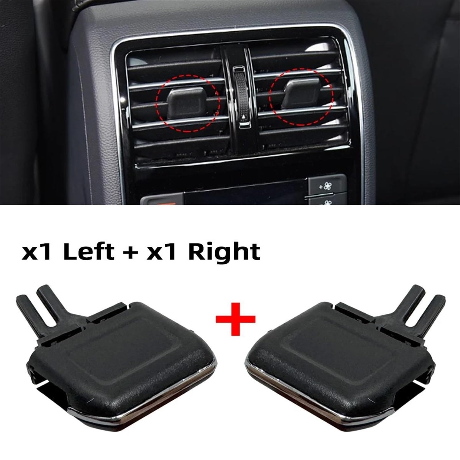 Griglia Aria 1x/2x Clip Griglia Ventilazione Cromata Posteriore Console Centrale Interna A/C Per VW Per Passat B8 Per CC 2019-2024 Versione UE 3G0819203A Bocchette Aria Condizionata(Rear-2PCs)