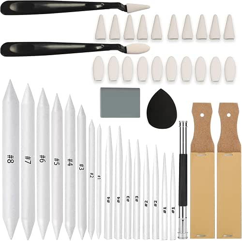43 PCS Blending Stumps and Tortillions Paper Art Blenders Sketch