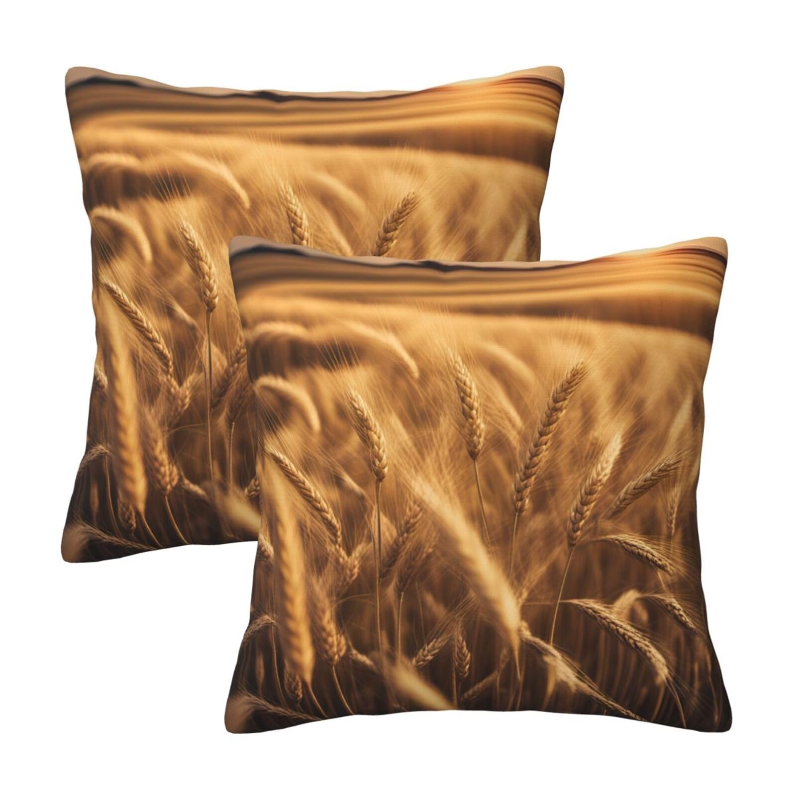 Housse de coussin champ de blé pour raviver un canapé fatigué et décorer le lit