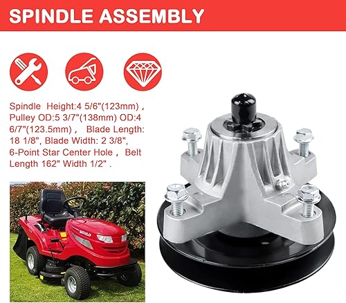 Miniatura 3 de Kit de reconstrucción de cortacésped de cubierta de 50 pulgadas para Cub Cadetpara MTD LTX1050KH LTX1050VT SLTX1050, incluye 3 husillos 618-05016