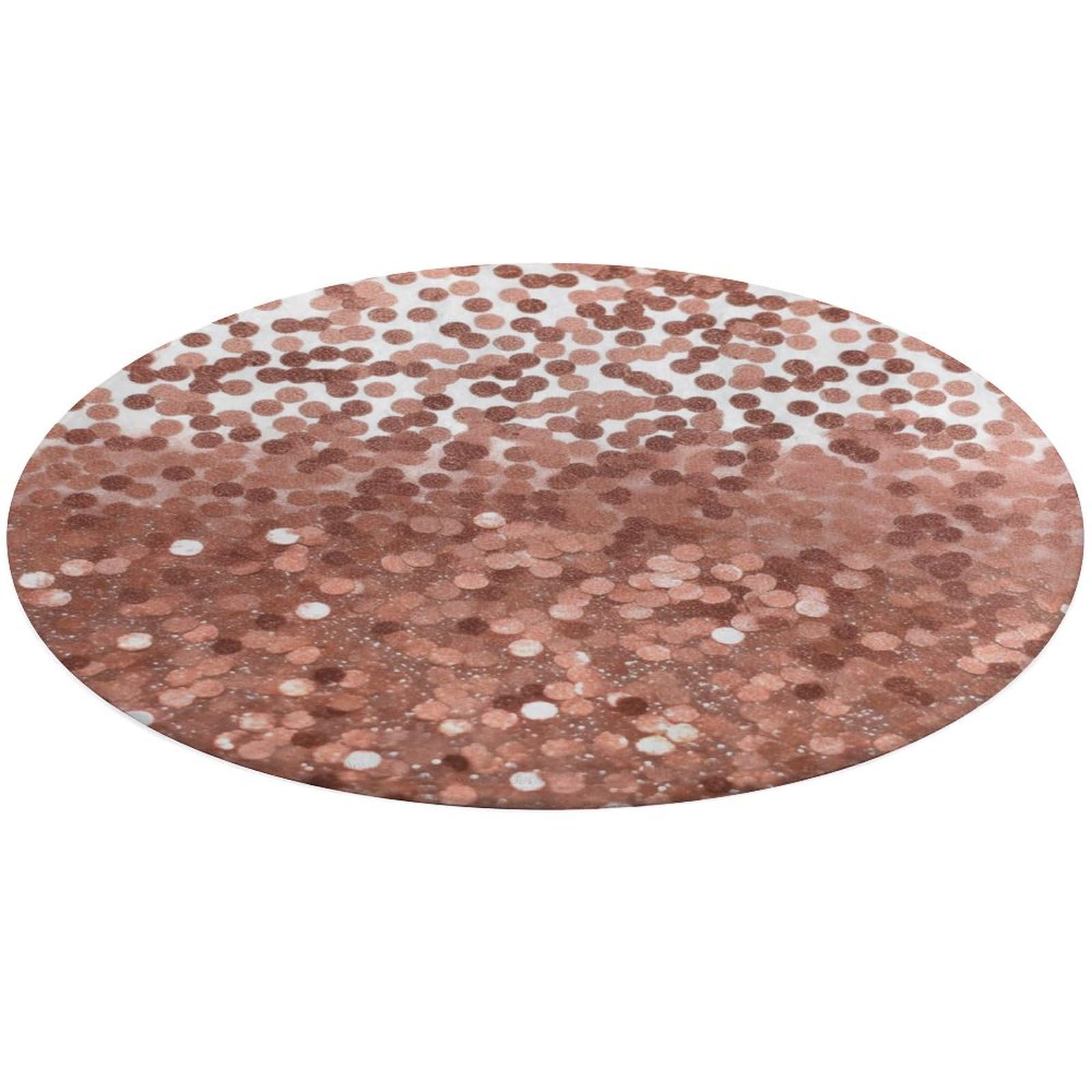 Tapis de sol rond absorbant pour salle de bain chambre et entrée or rose