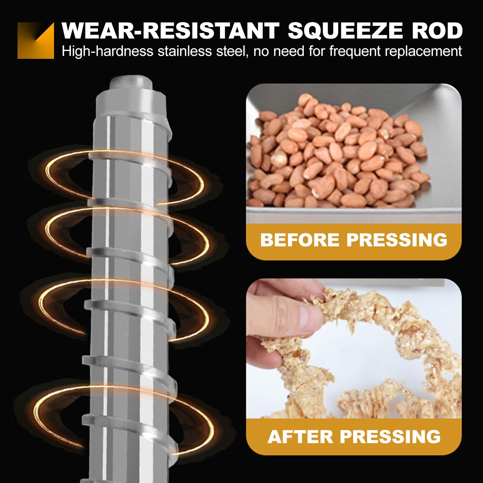 Presse à huile électrique pour graines de lin et noix de cuisine, avec panneau de réglage de la température (50-250 ℃) et vitesse de pressage : 3-5 kg/h et prend en charge le pressage à froid et à c
