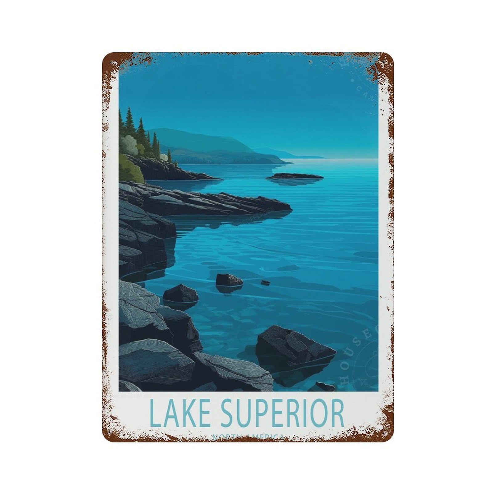 xiaoxiaoshen Lake Superior North America Travel Gifts Wall Decor Art Metal Tin Poster Modern Home Decor Art Home Bar Shop Decorations Vintage Sign 40x30cm