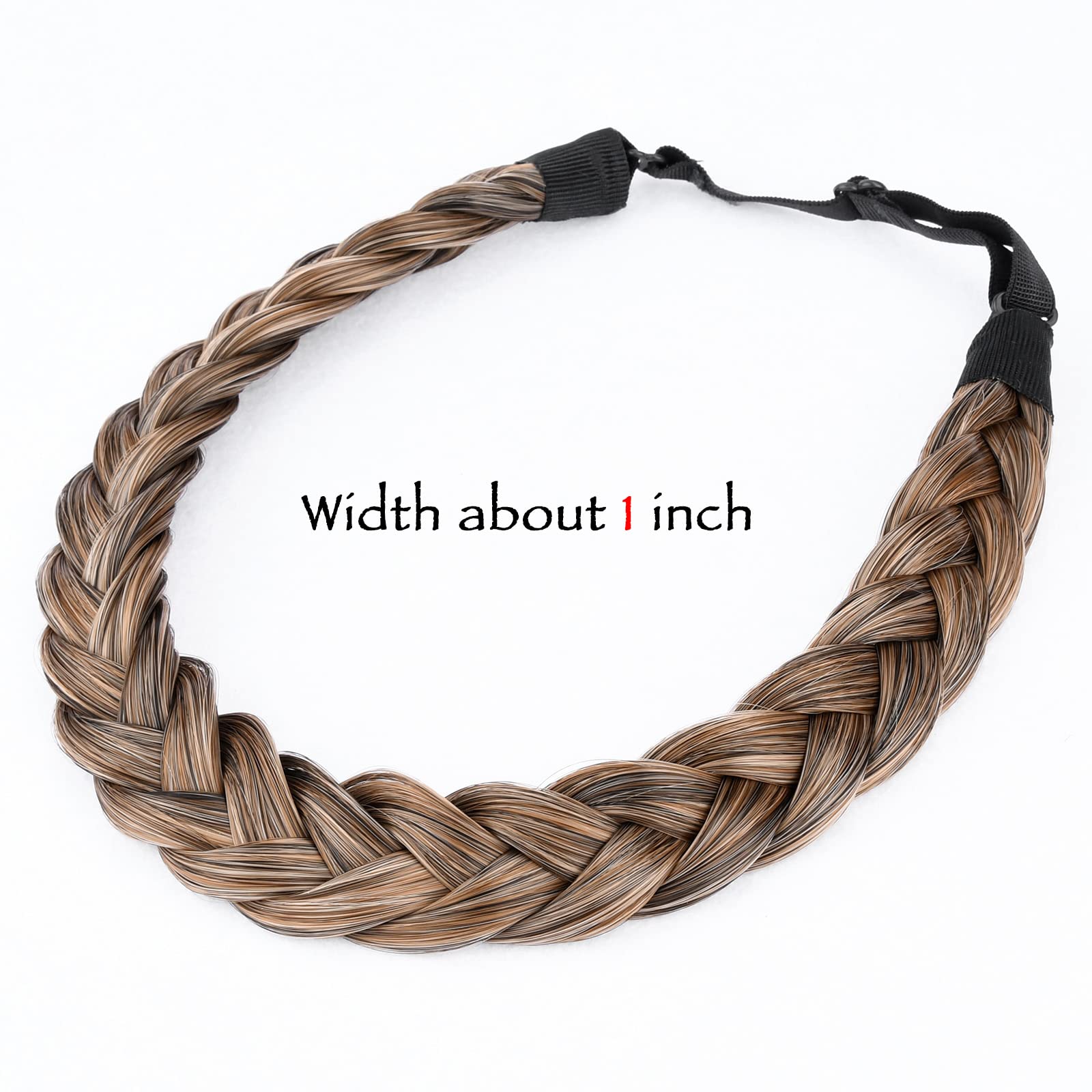 Gledola 2 Strands Fishtail Plaited Braids Headband Braided Synthetic Hair Elastic Stretch, Hair Accessory for Bride Women - Image 3
