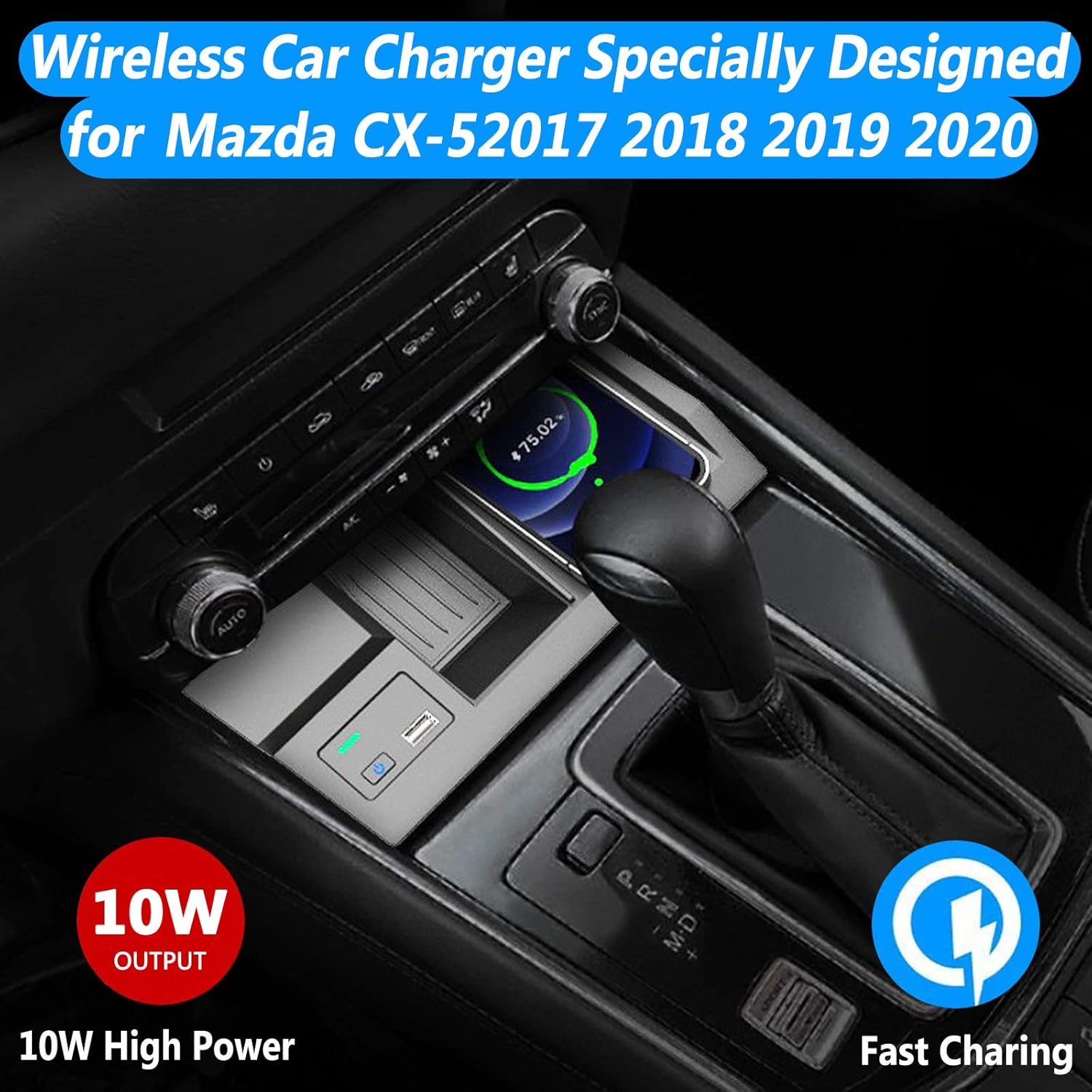 inbekea new wireless car chargerfor m azda cx 5 2017 2018 2019 202010w fast wireless phone charging padcenter console wireless charger forand any