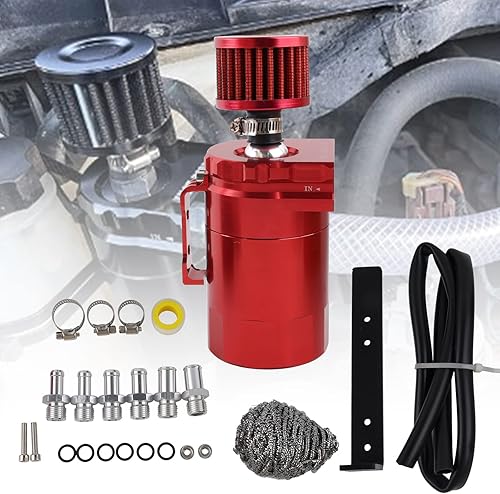 Miniatura 9 de 1.2L tanque de captura de aceite de motor con filtro dual, accesorios AN10 y AN8 y 2 filtros de aire, kit de lata de reservorio de aceite
